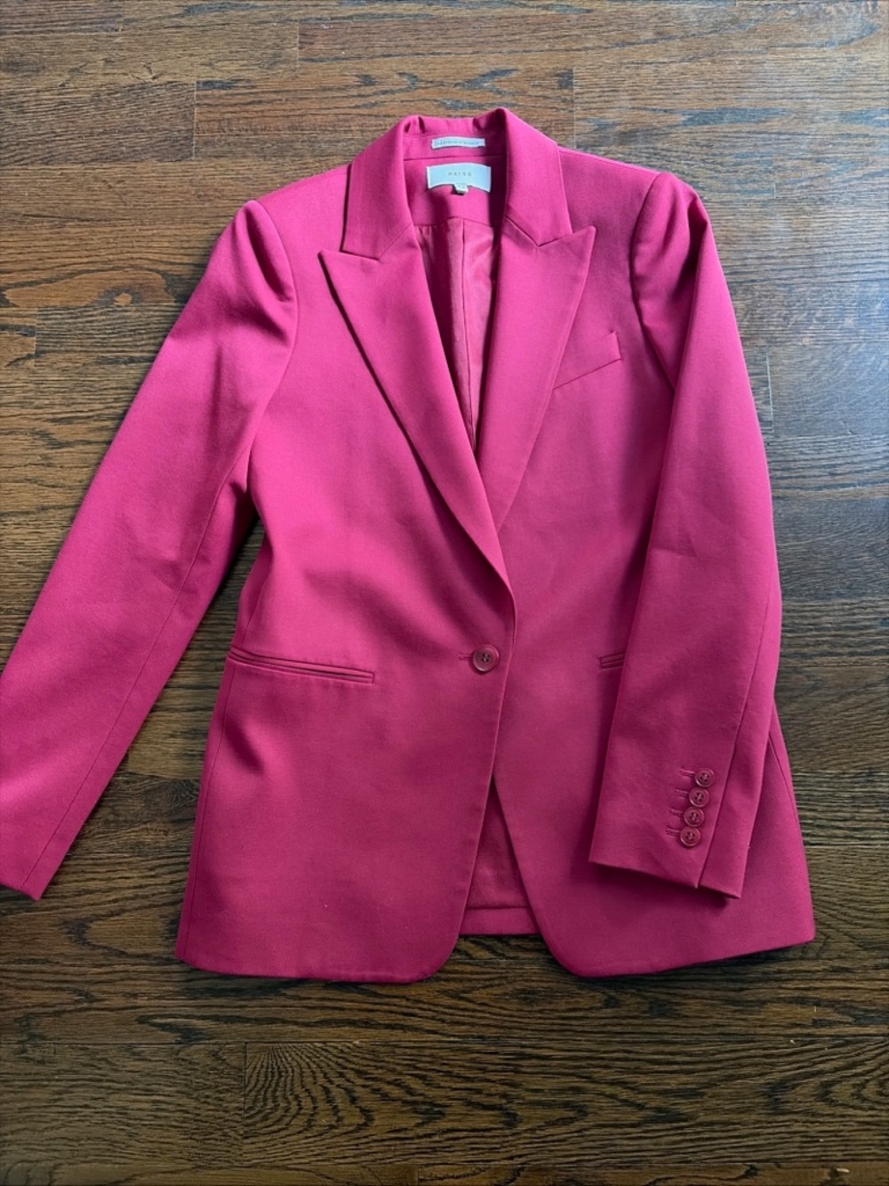 Reiss Fuchsia Single-Button Tailored Blazer